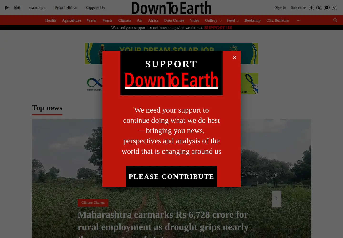 Screenshot of downtoearth.org.in