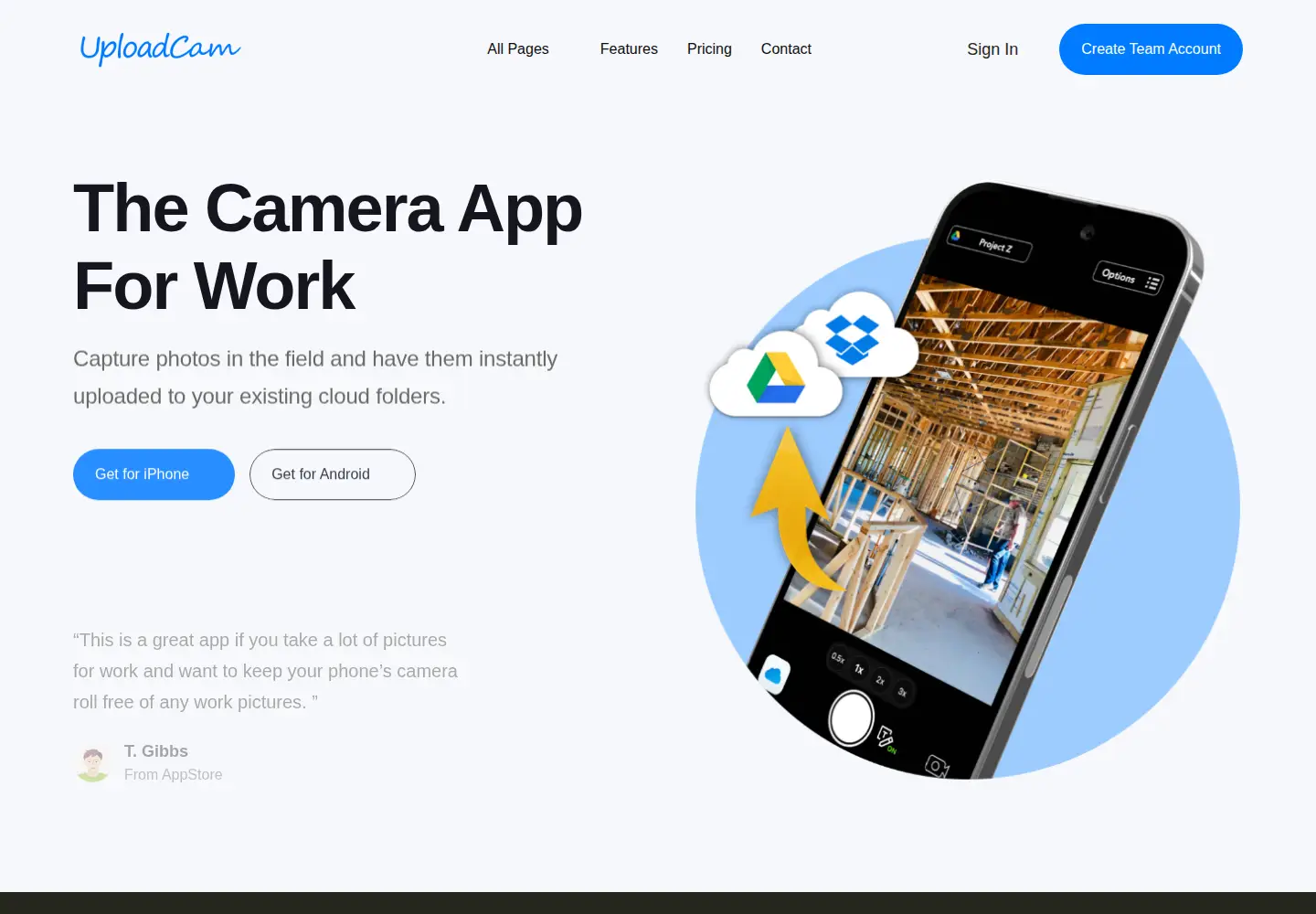 Screenshot of uploadcamapp.com