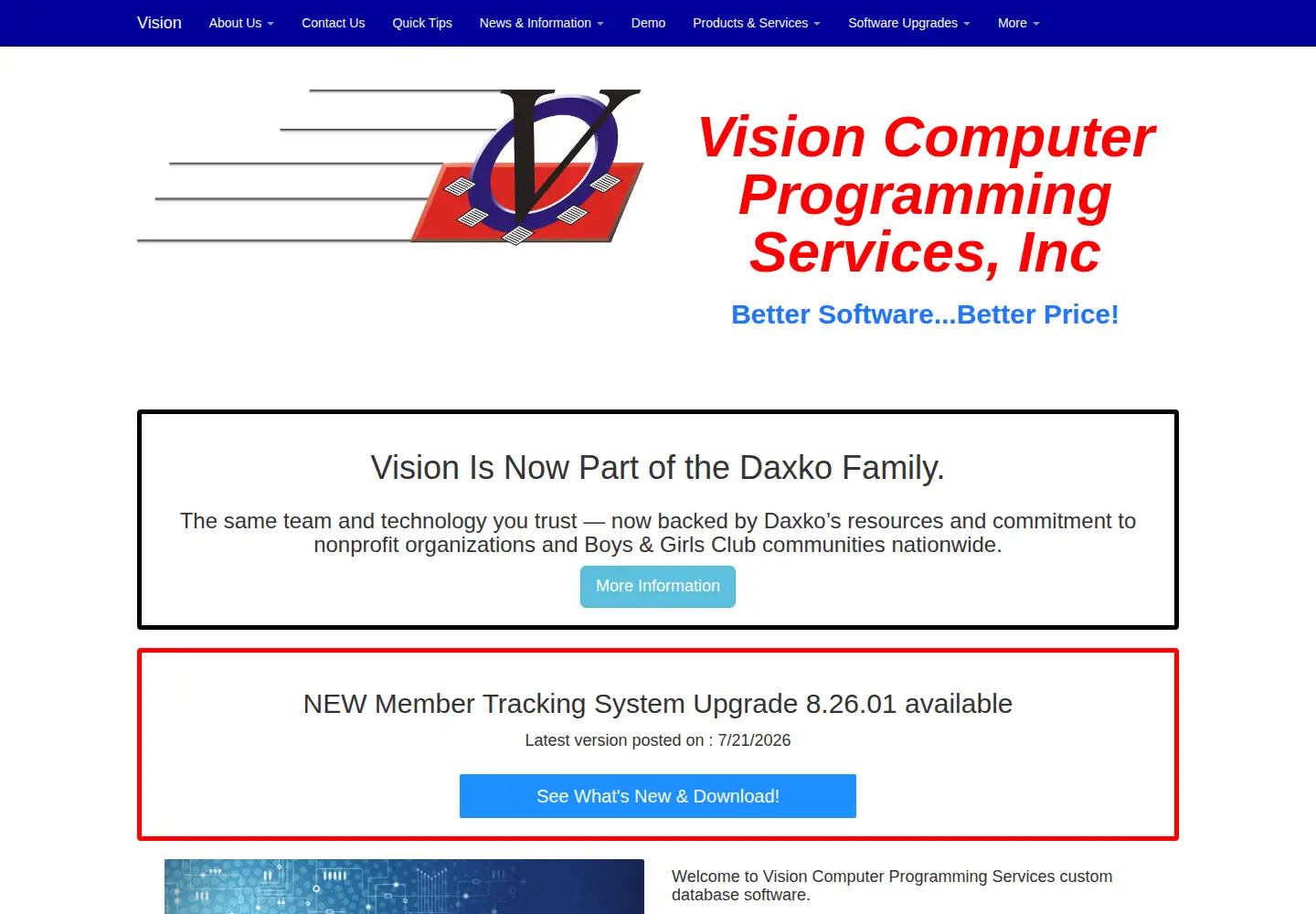 Screenshot of visioncps.com