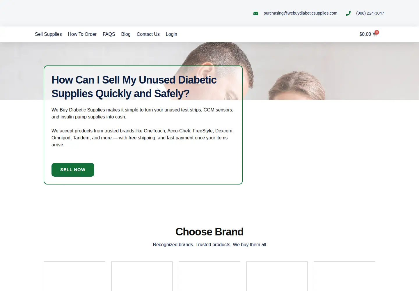 Captured homepage of webuydiabeticsupplies.com in the current scan