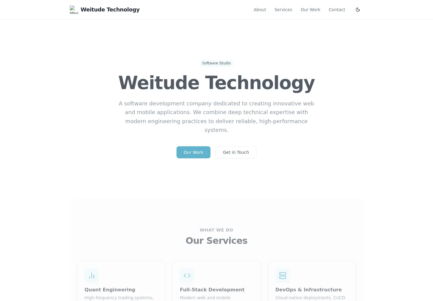 Captured homepage of weitude.com in the current scan