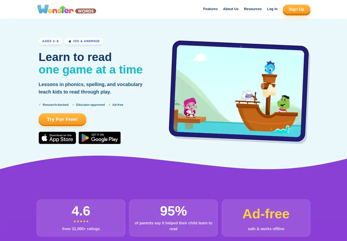 Screenshot of wonsterwords.com