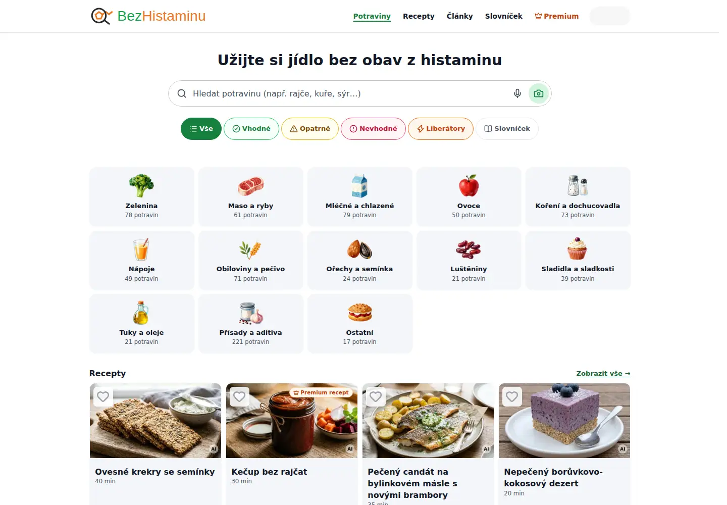 Screenshot of bezhistaminu.cz
