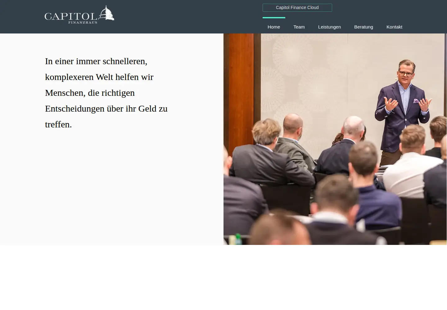 Captured homepage of capitol-finanzhaus.de in the current scan
