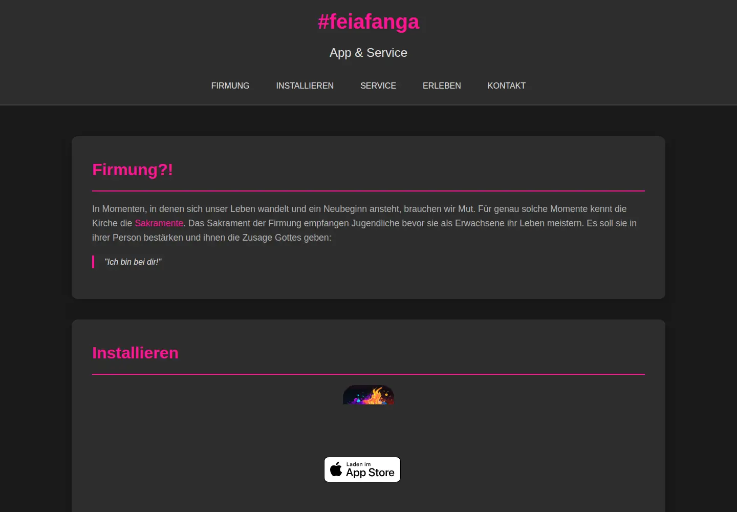 Screenshot of feiafanga.de