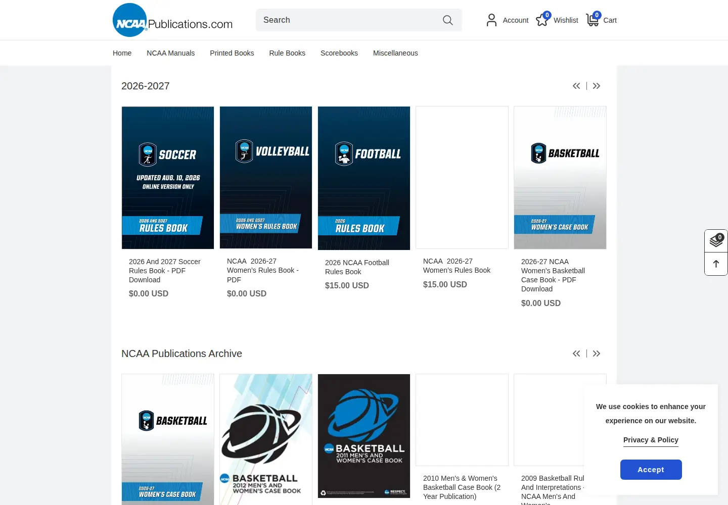 Screenshot of ncaapublications.com