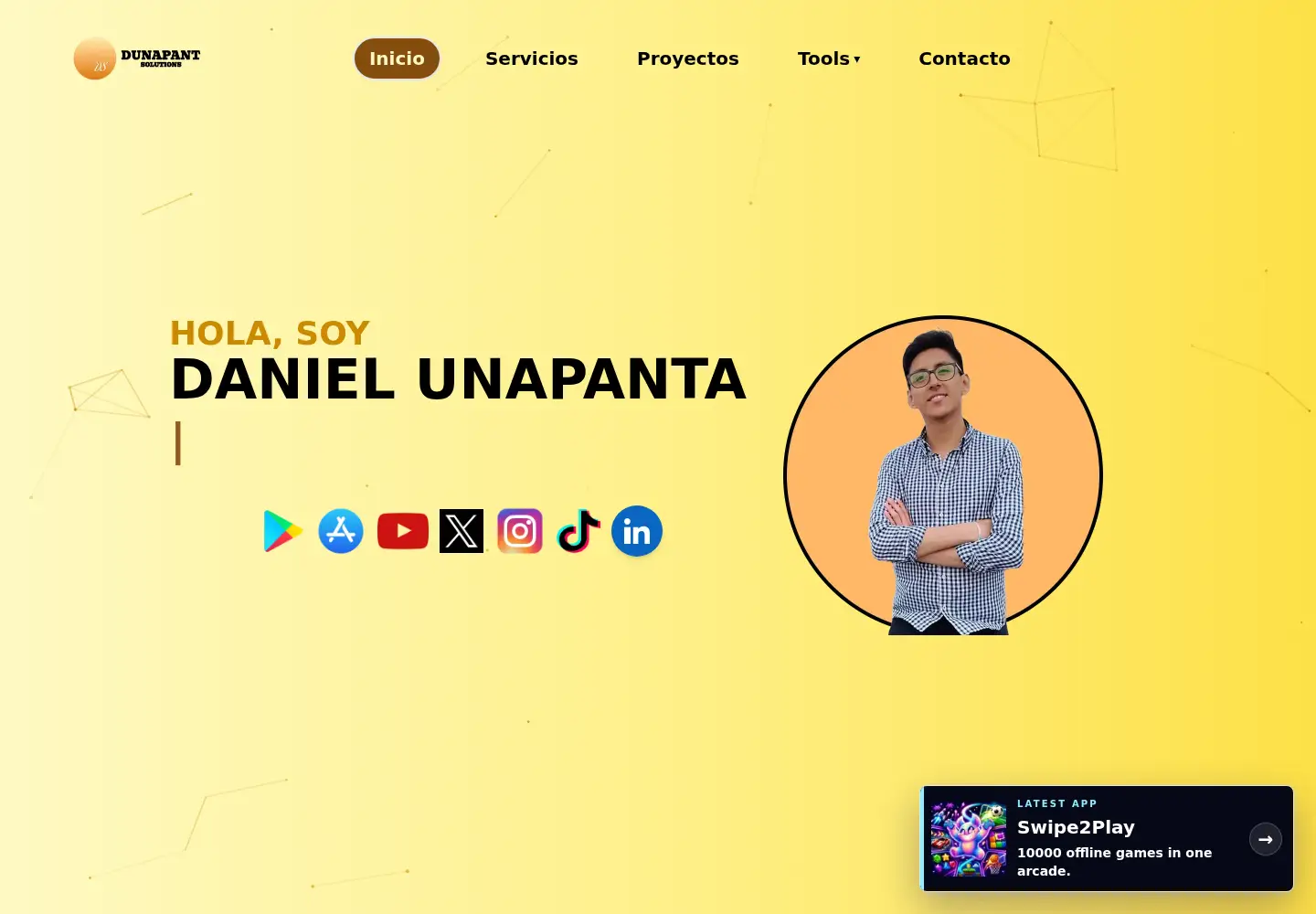 Captured homepage of dunapant.dev in the current scan
