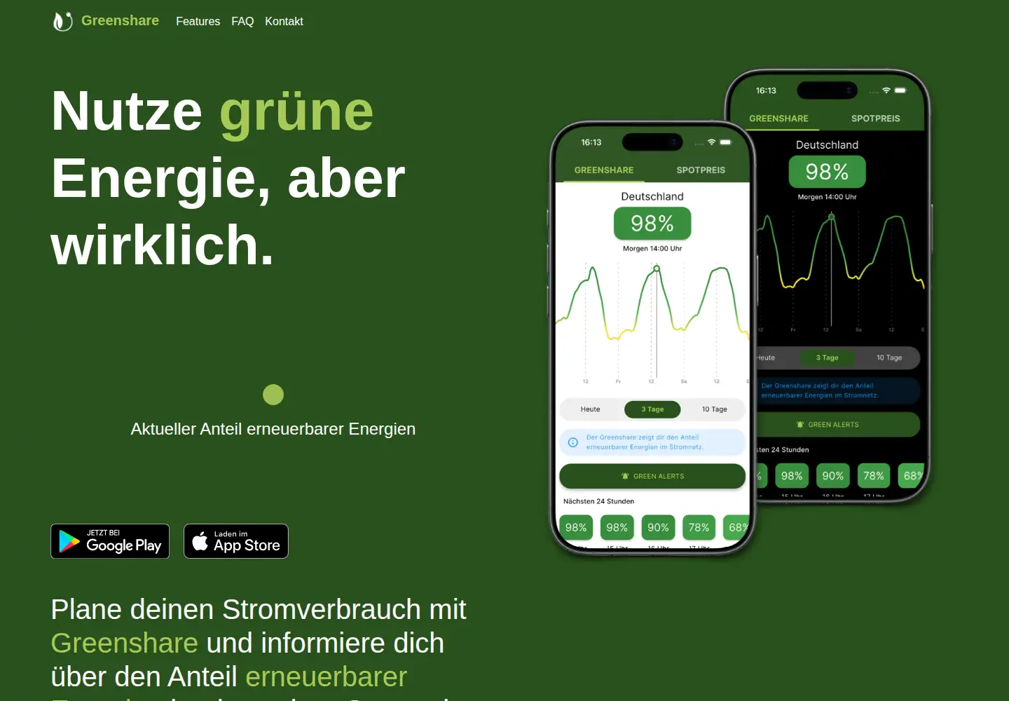Captured homepage of greenshare.energy in the current scan