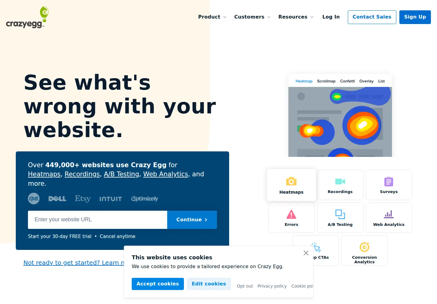 Screenshot of crazyegg.com