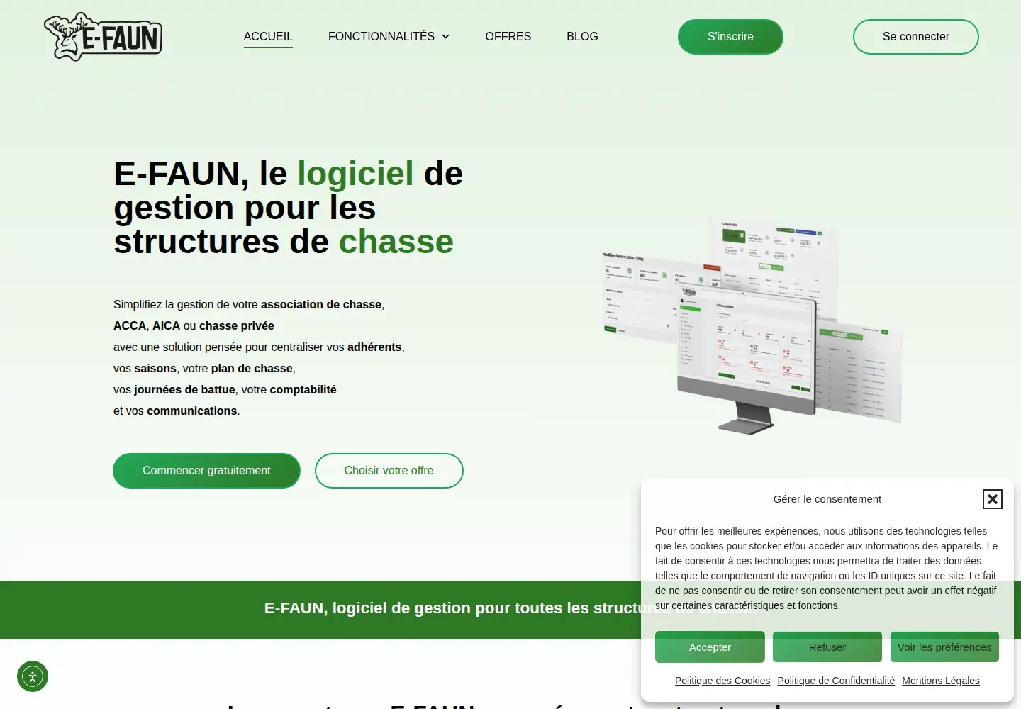 Screenshot of e-faun.fr