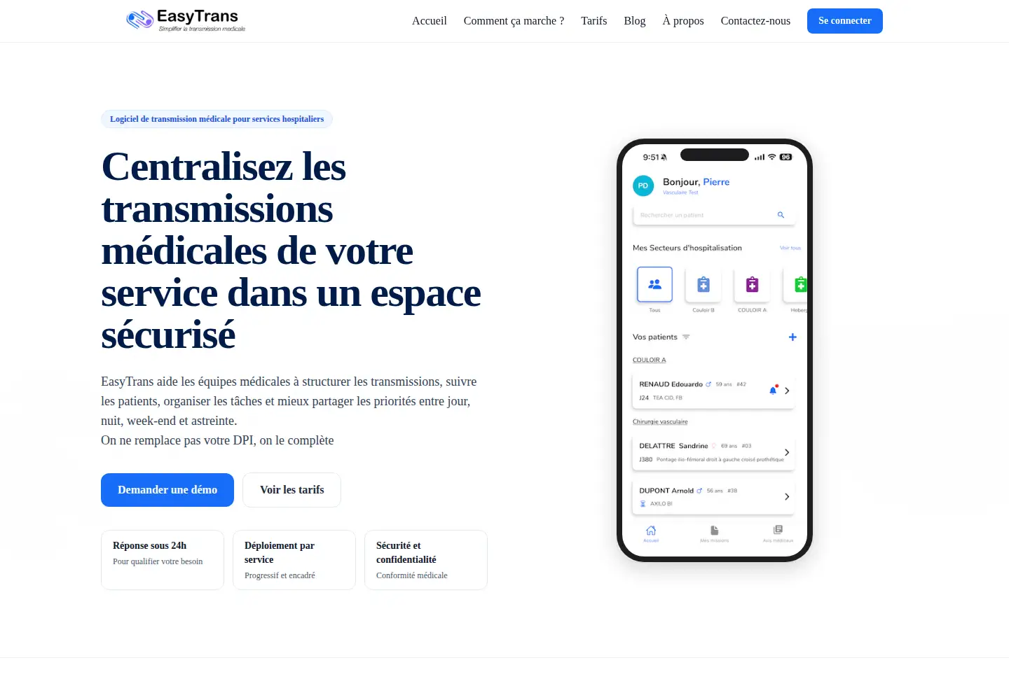 Screenshot of easytrans.fr