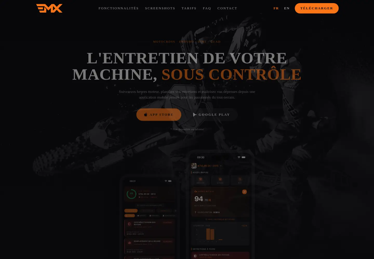 Captured homepage of entretienmx.fr in the current scan