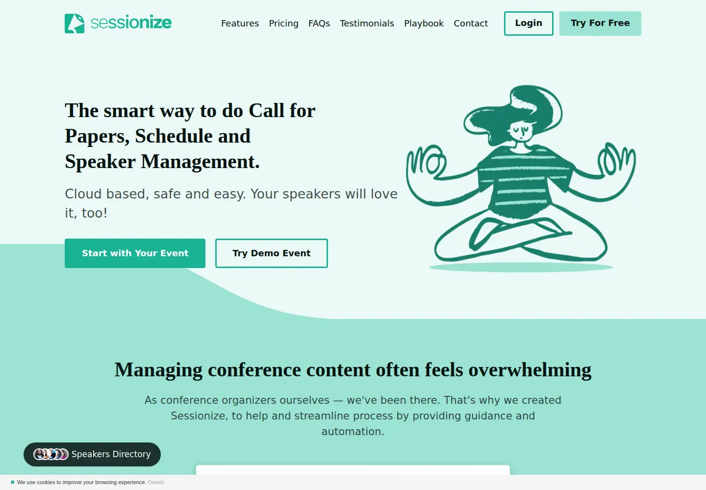 Screenshot of sessionize.com