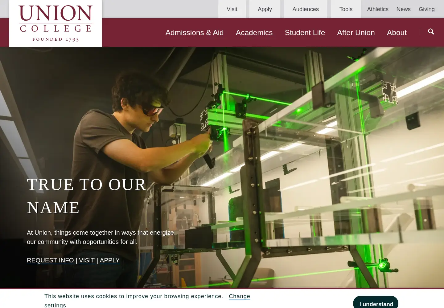 Screenshot of union.edu