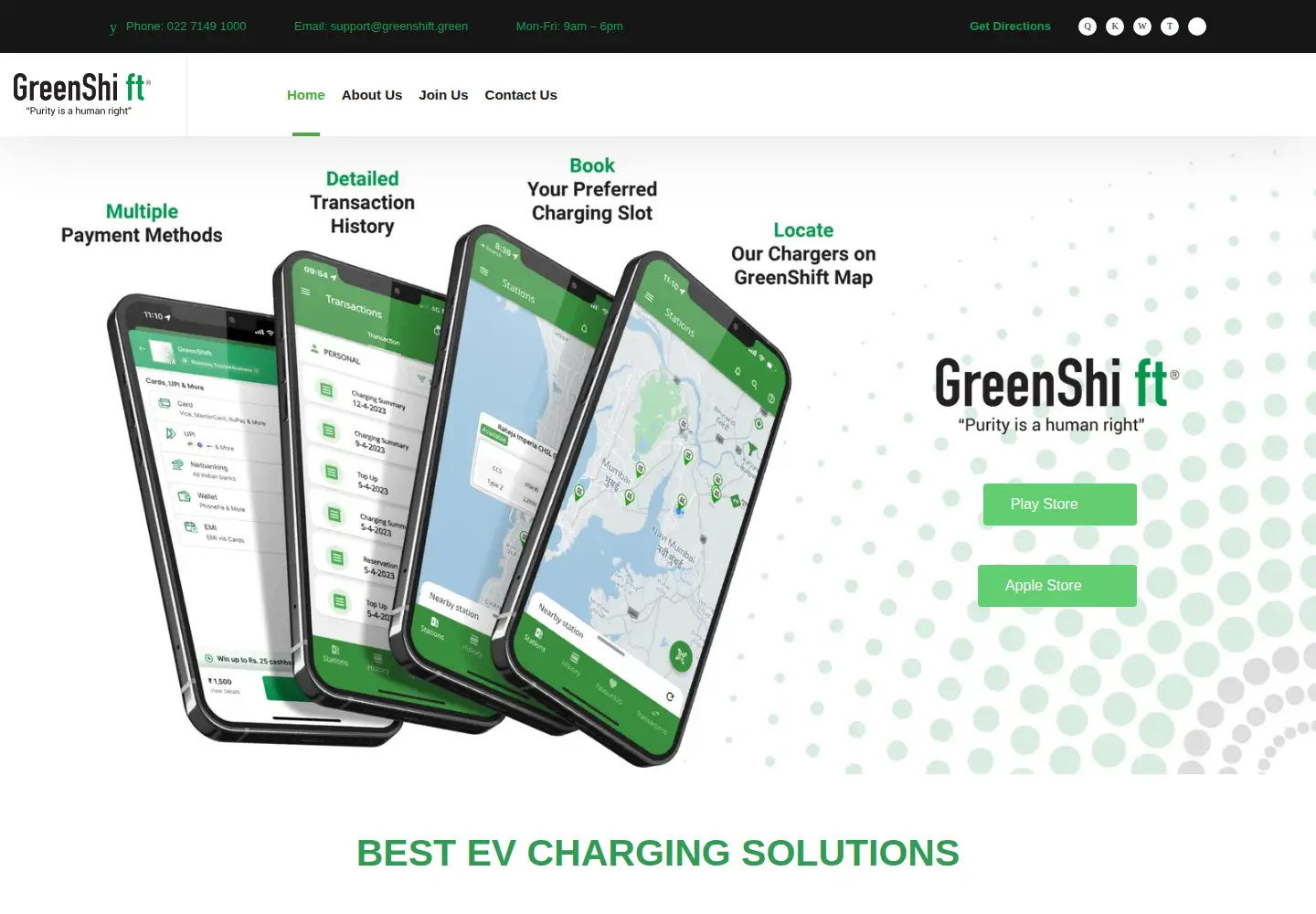 Captured homepage of greenshift.green in the current scan