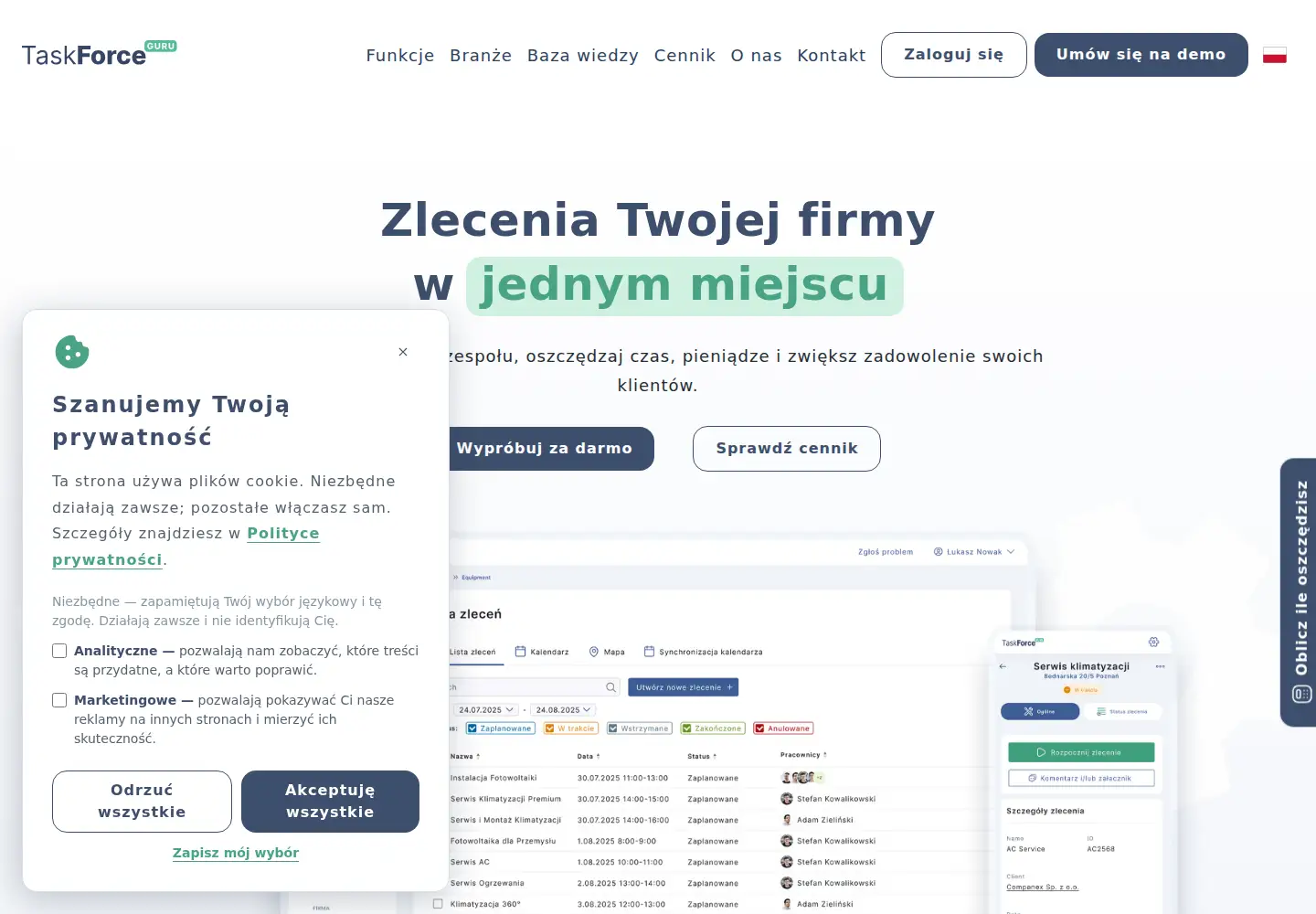 Screenshot of taskforce.guru