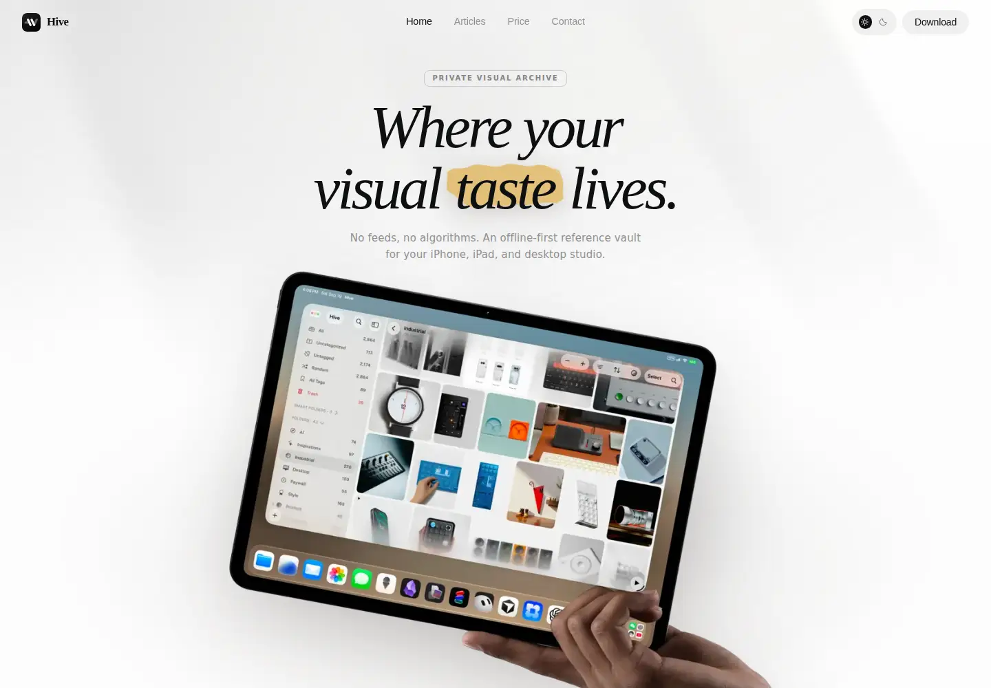 Screenshot of hive.ink
