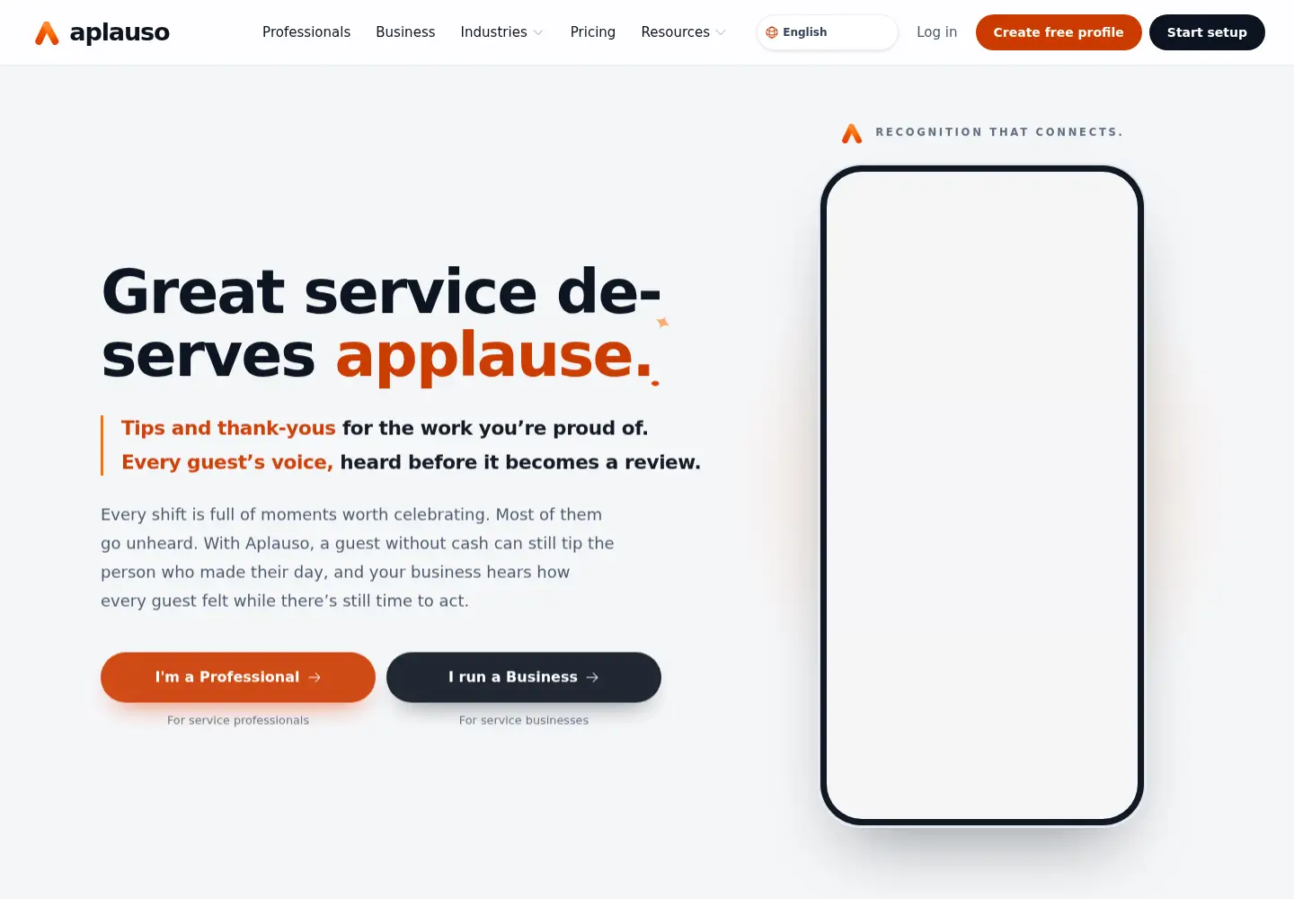 Captured homepage of aplauso.io in the current scan