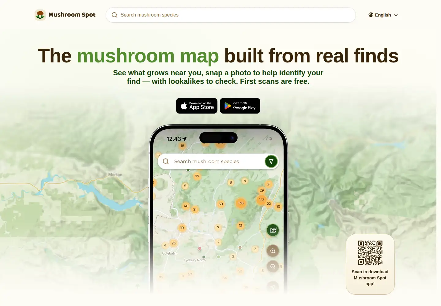 Screenshot of mushroomspot.io