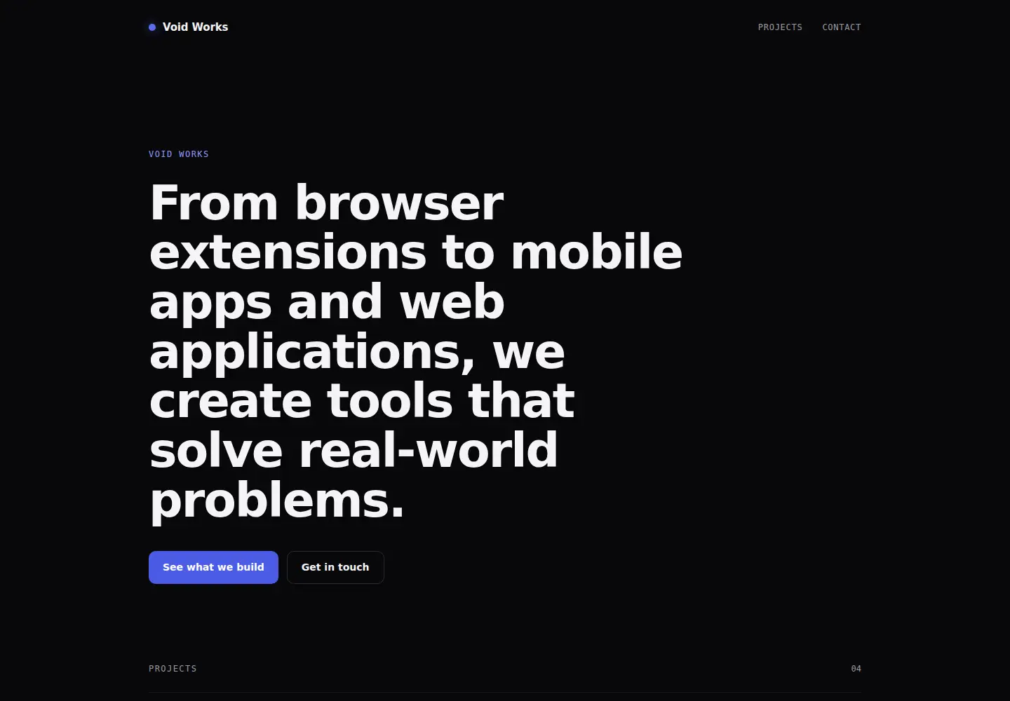 Captured homepage of voidworks.io in the current scan