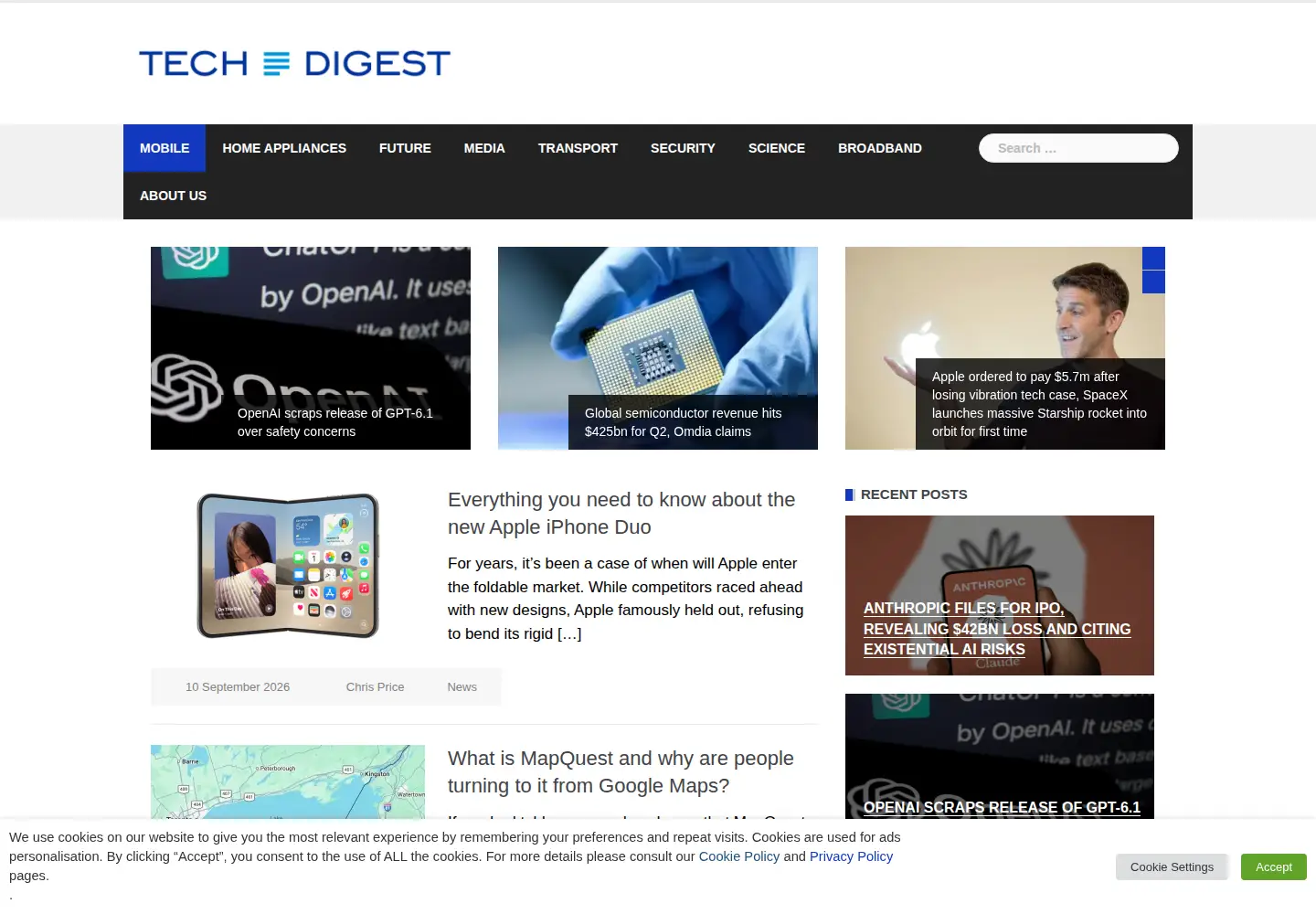 Screenshot of techdigest.tv