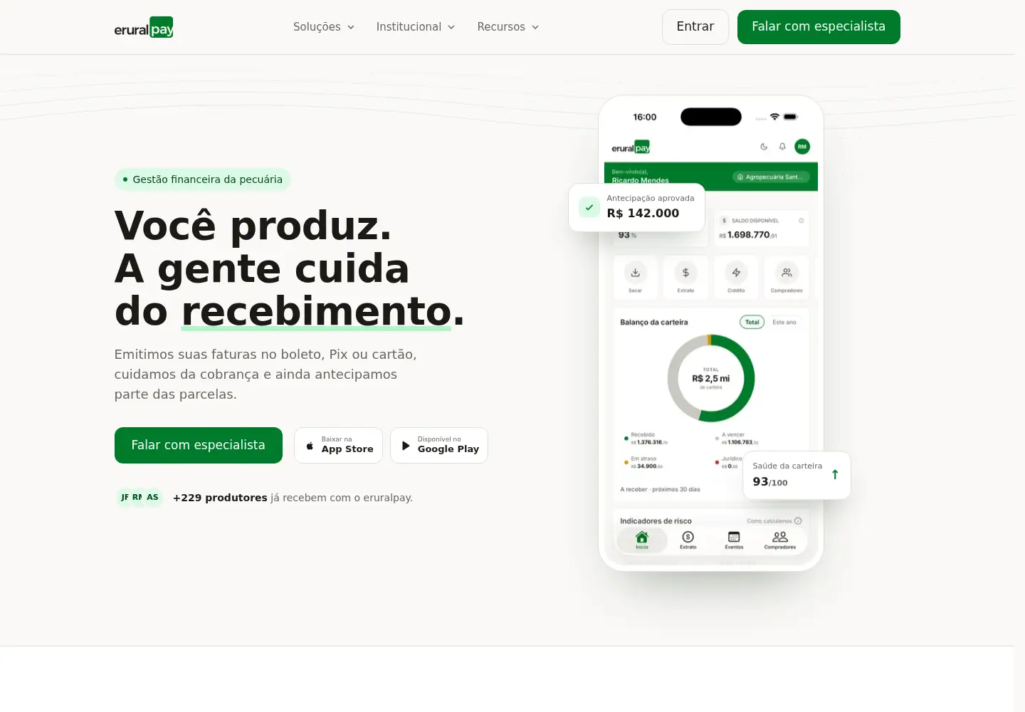 Captured homepage of eruralpay.net in the current scan