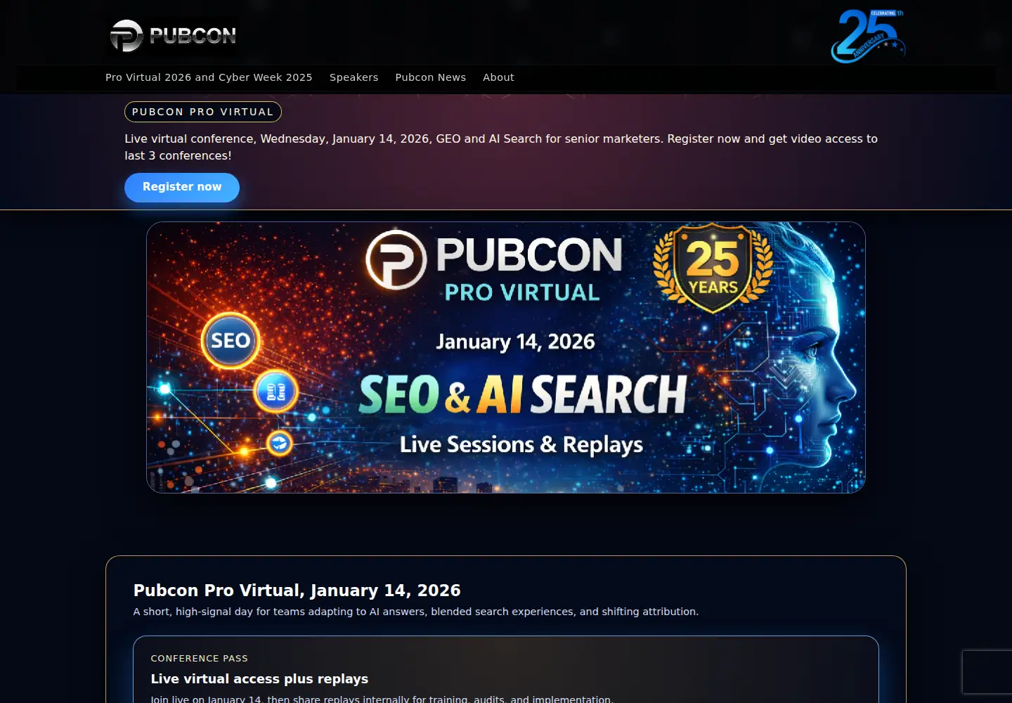 Screenshot of pubcon.com