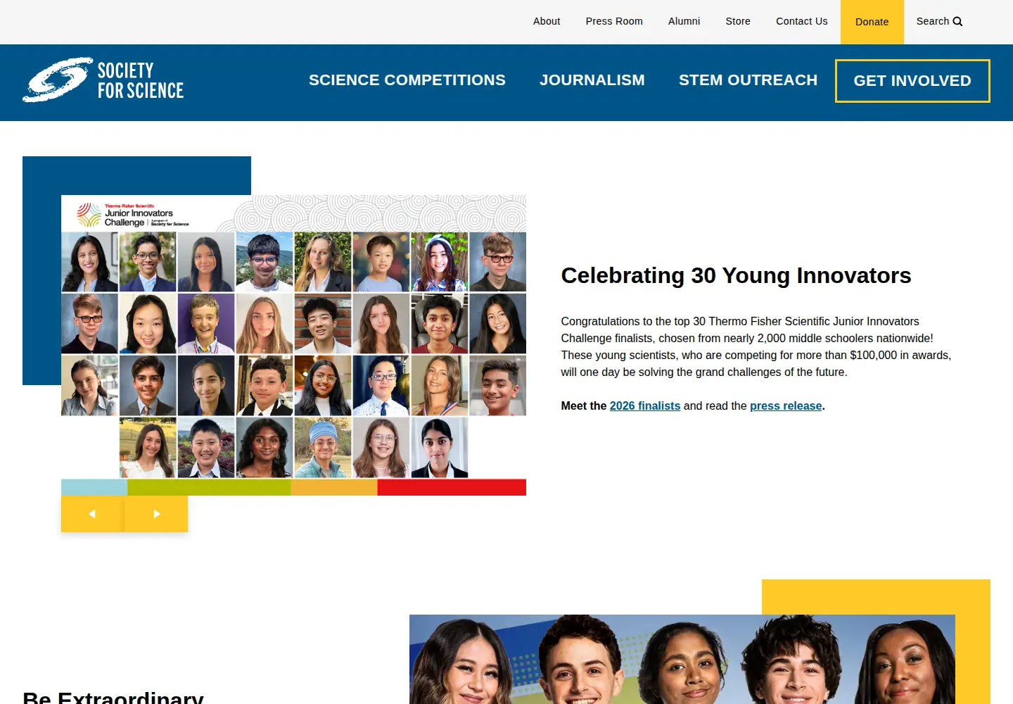 Screenshot of societyforscience.org