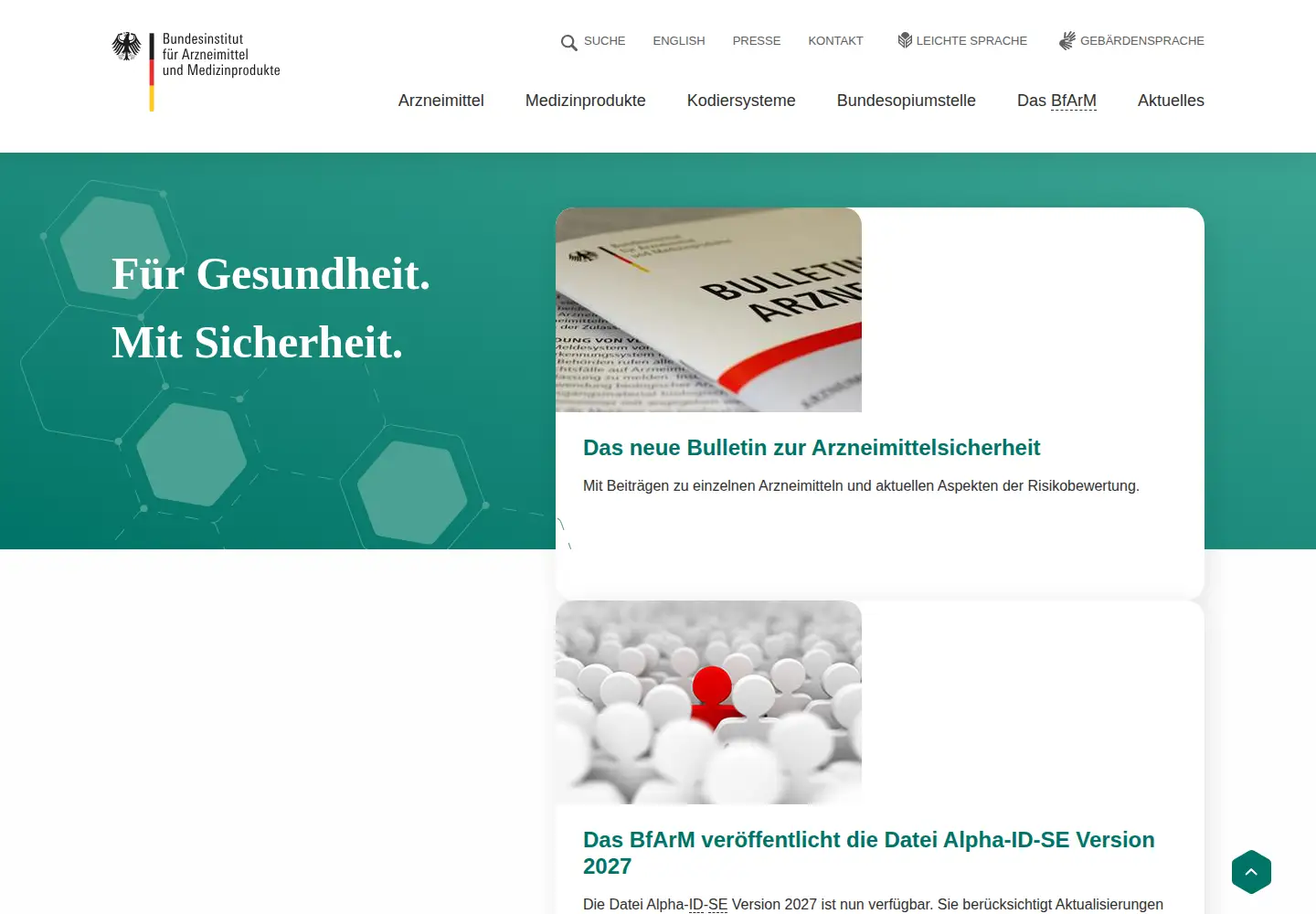Screenshot of bfarm.de