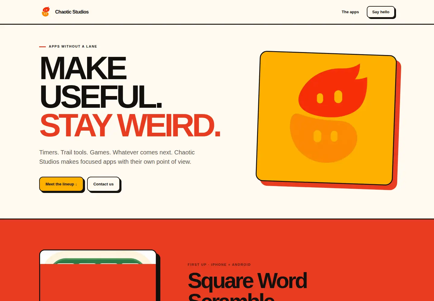 Captured homepage of chaoticstudios.org in the current scan
