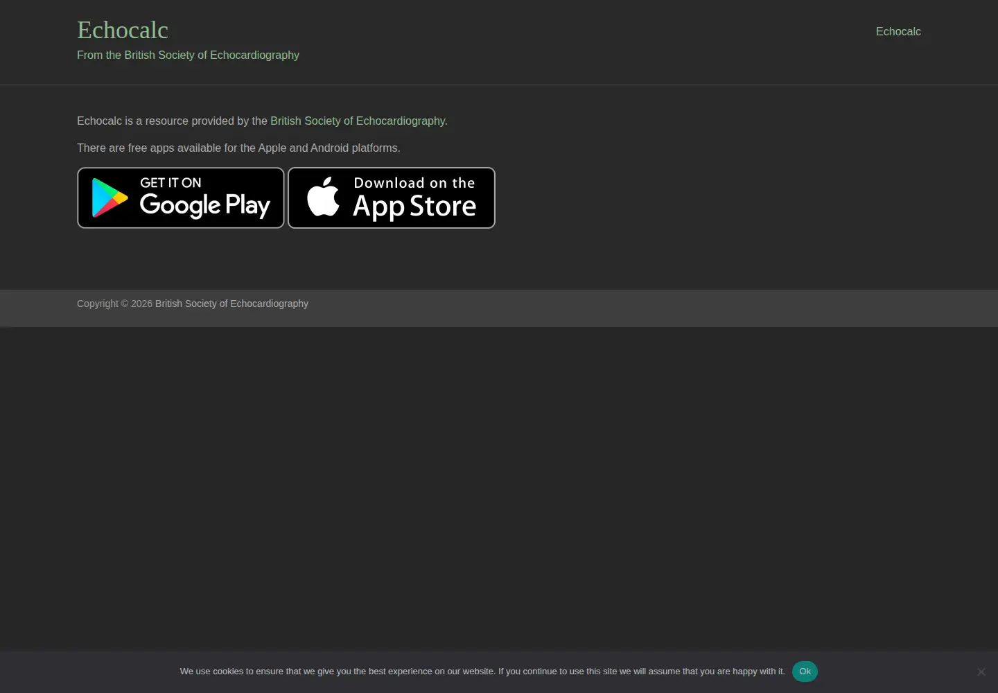 Screenshot of echocalc.org