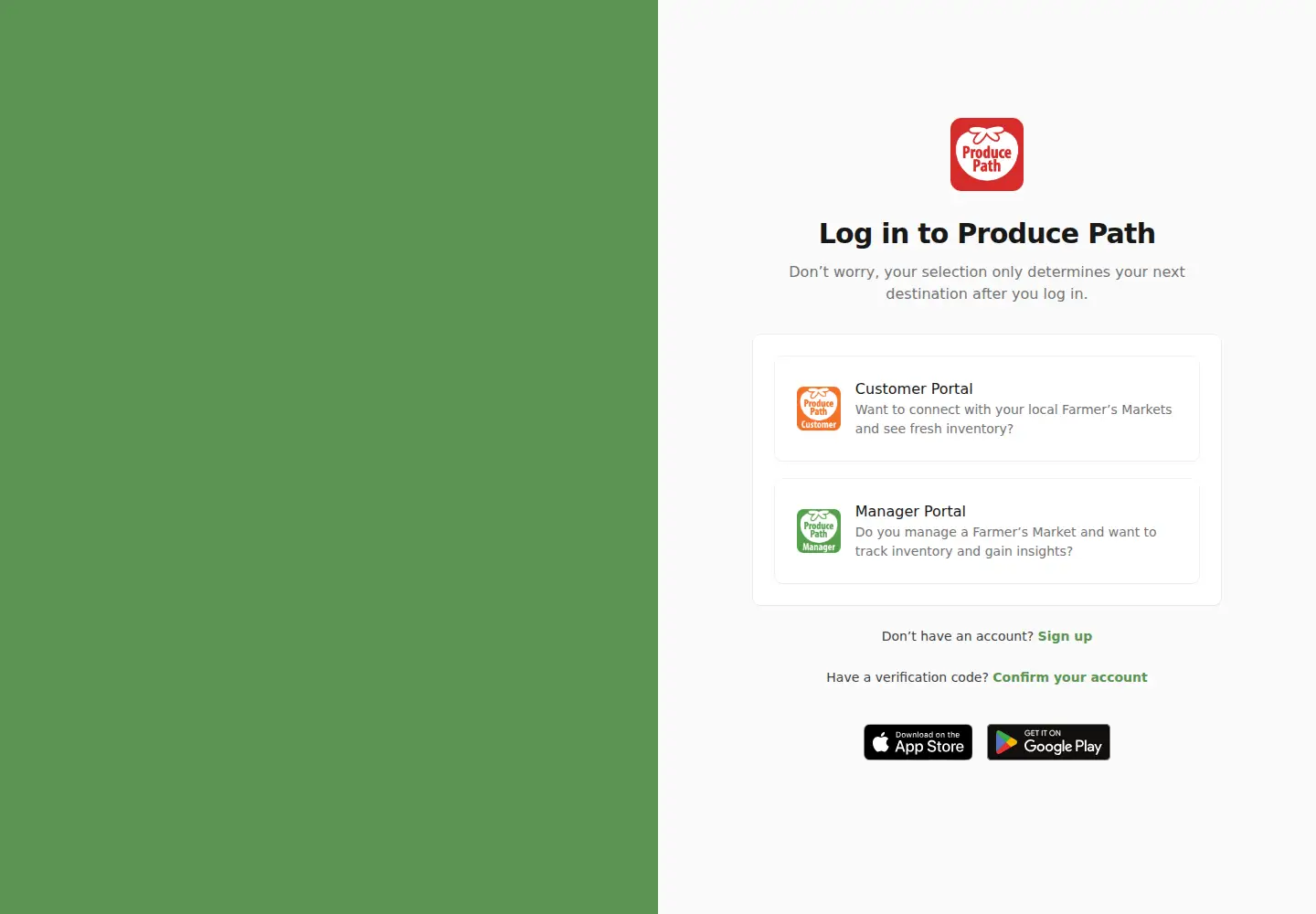Captured homepage of producepath.org in the current scan