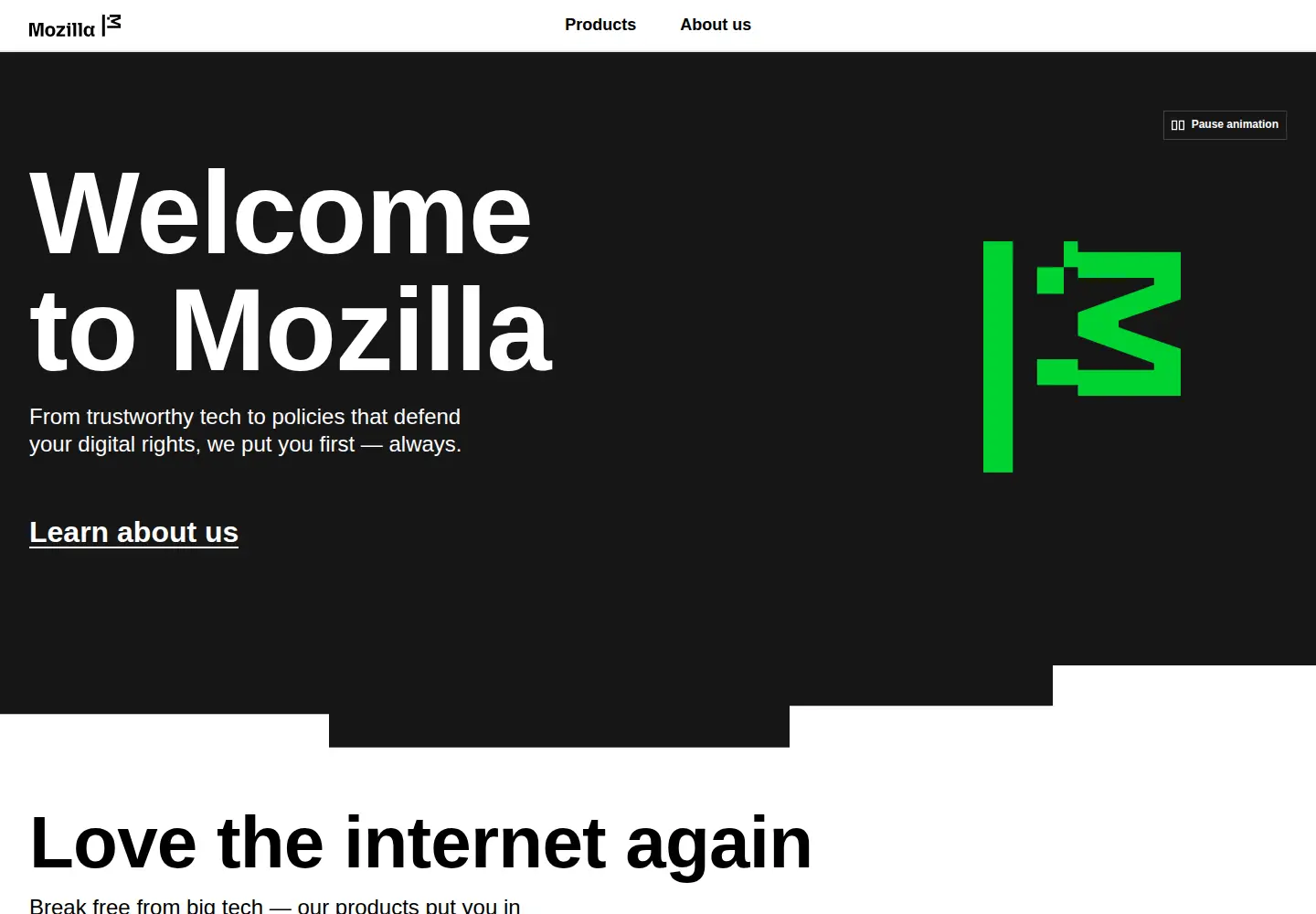 Screenshot of mozilla.org