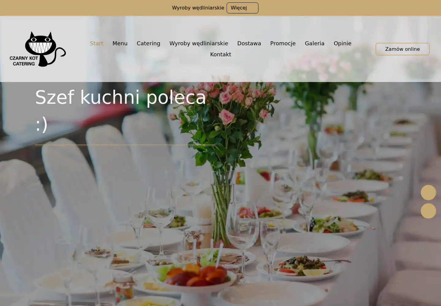 Captured homepage of czarnykotcatering.pl in the current scan