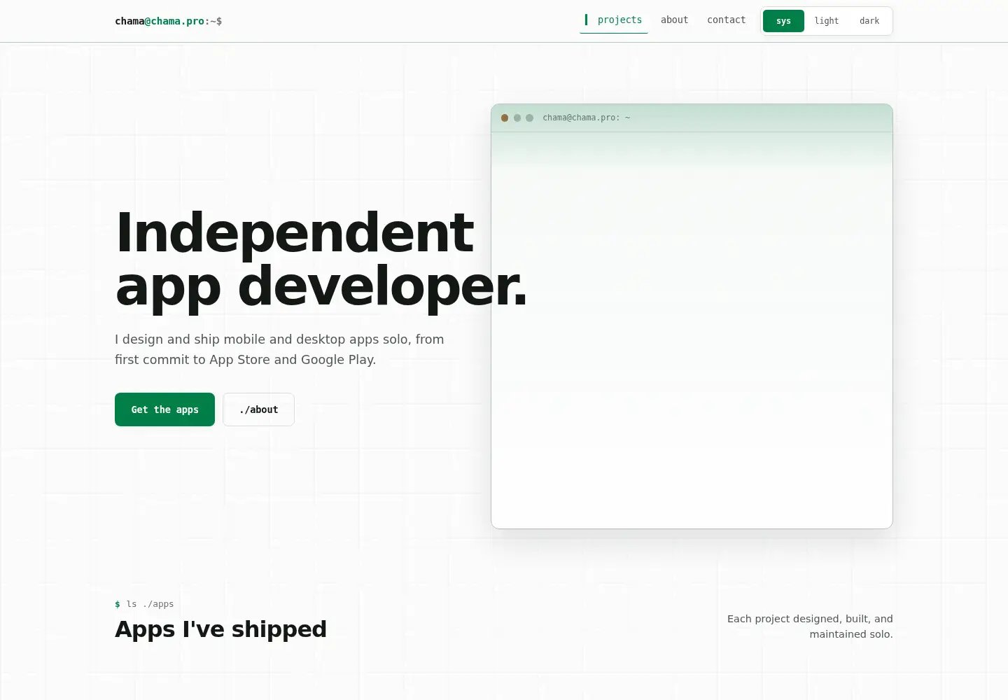 Screenshot of chama.pro