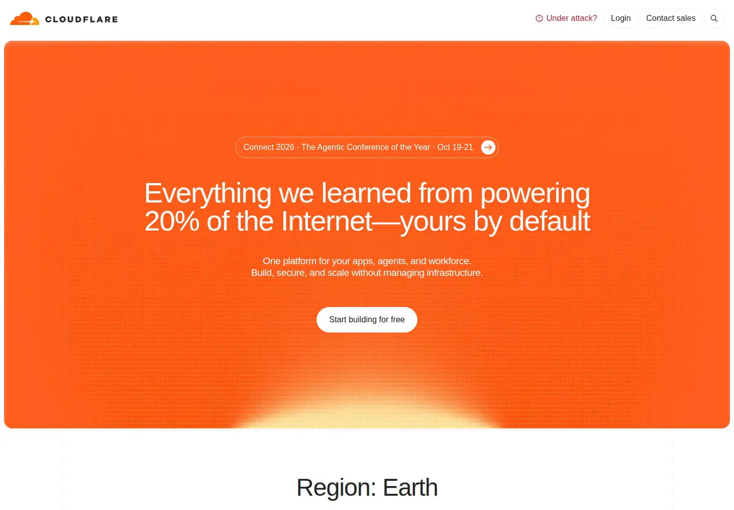 Screenshot of cloudflare.com