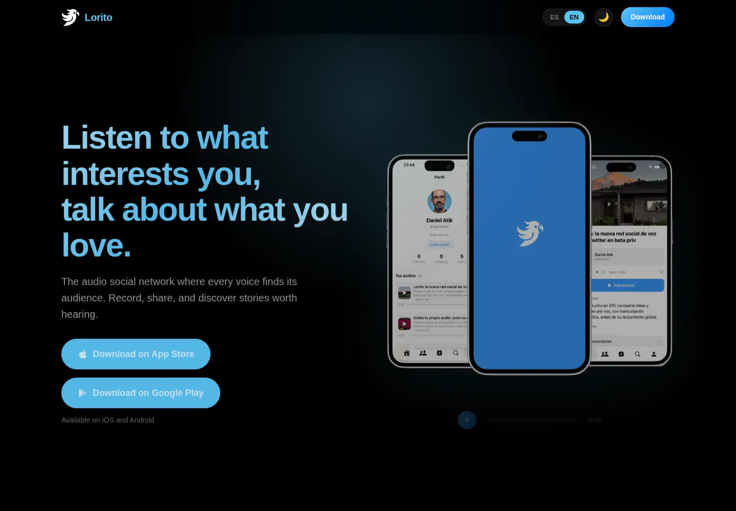 Screenshot of lori.to