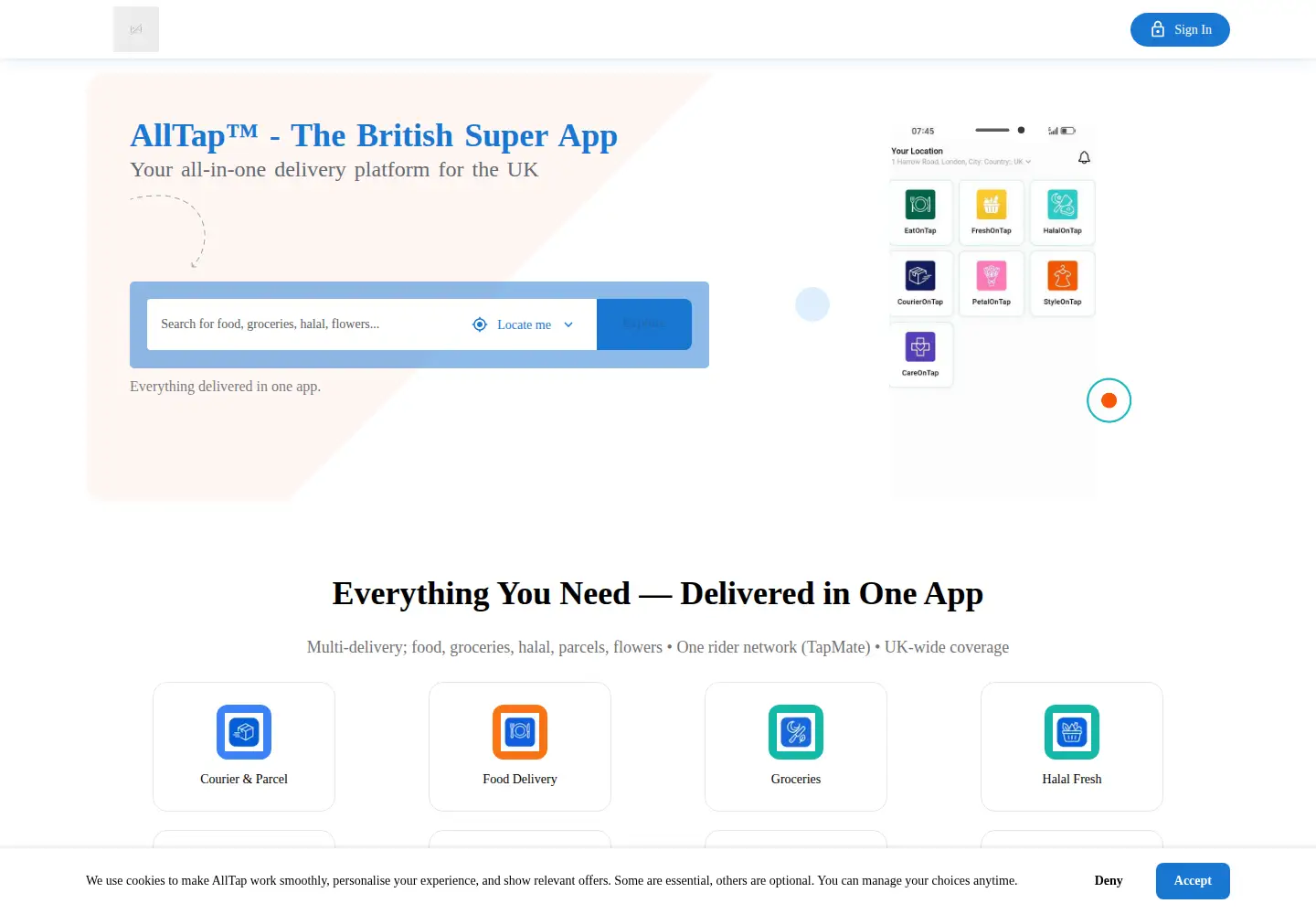 Captured homepage of alltap.co.uk in the current scan