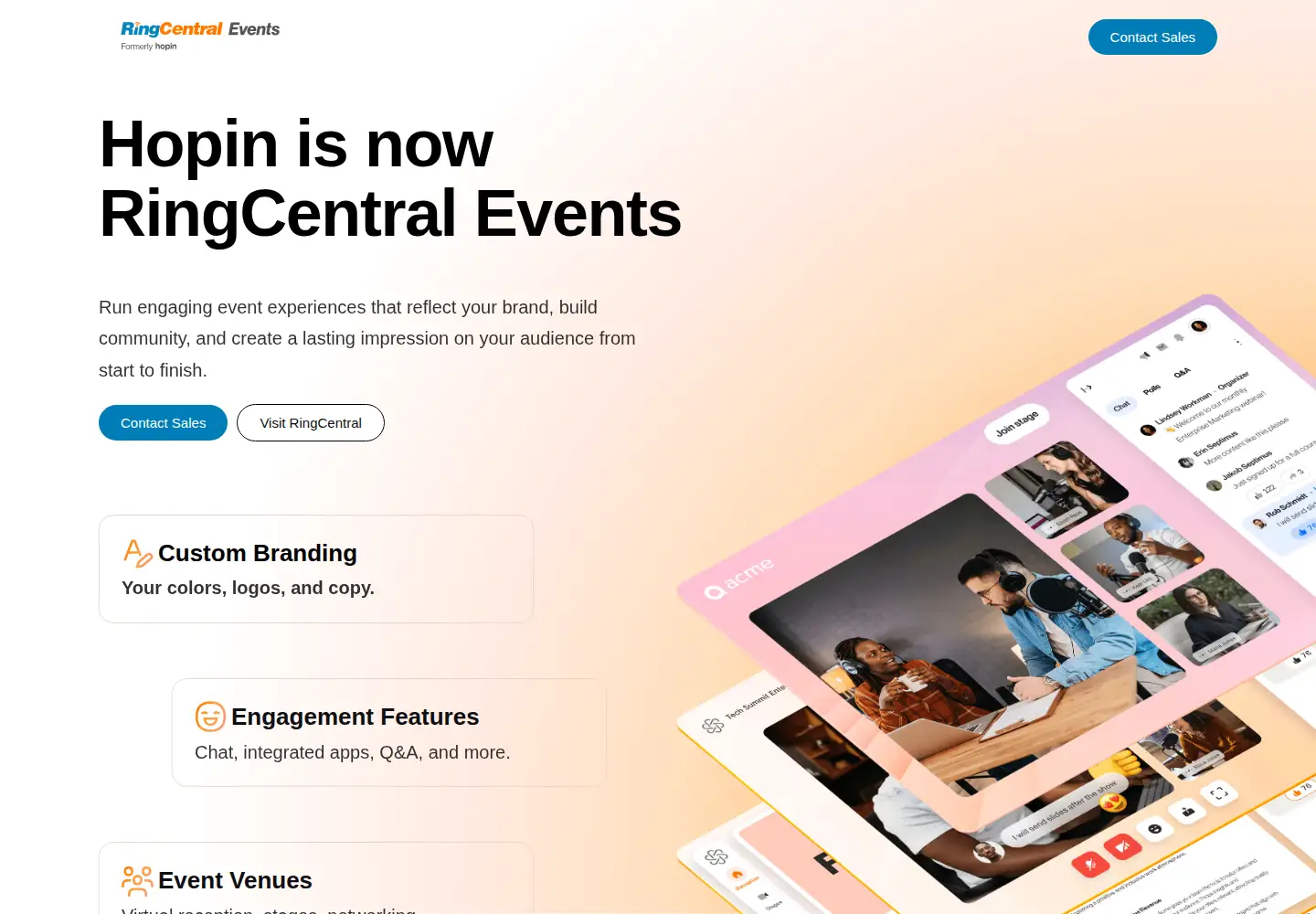 Screenshot of hopin.com