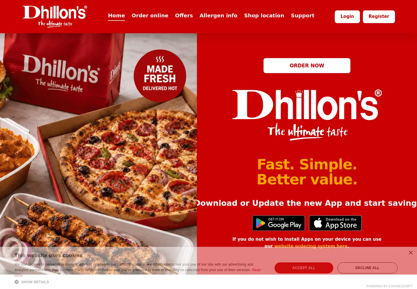 Screenshot of dhillons.co.uk