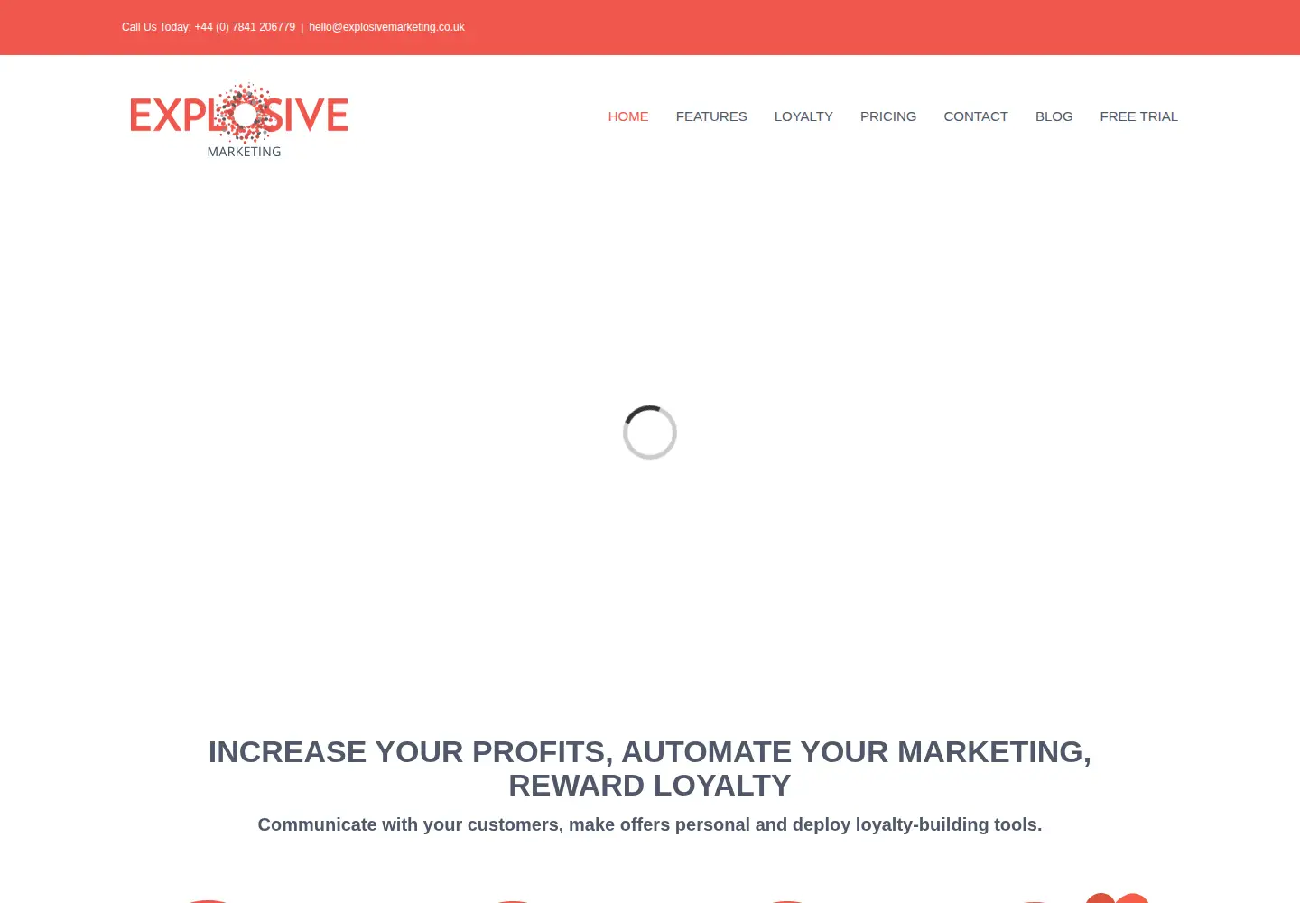 Captured homepage of explosivemarketing.co.uk in the current scan