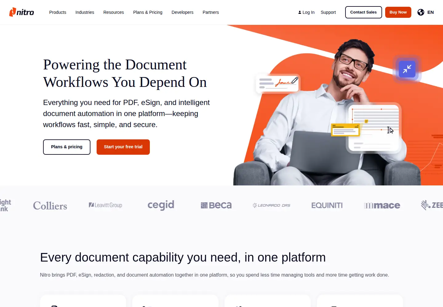 Screenshot of gonitro.com