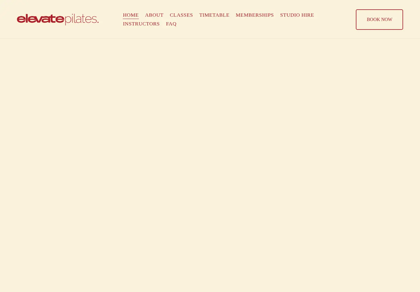 Screenshot of elevatepilates.uk