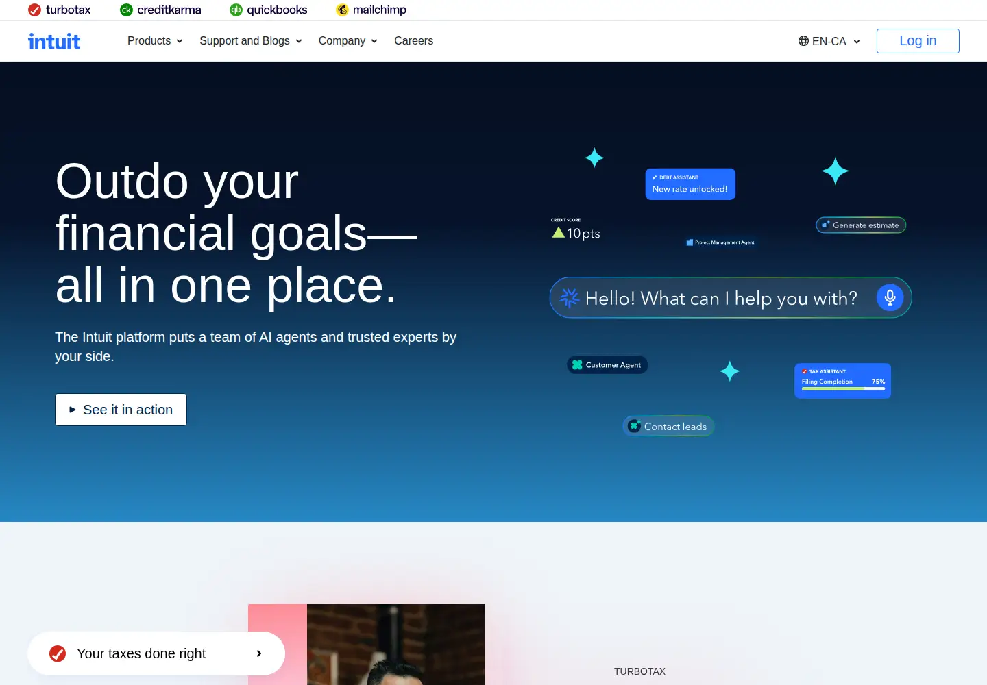 Screenshot of intuit.ca