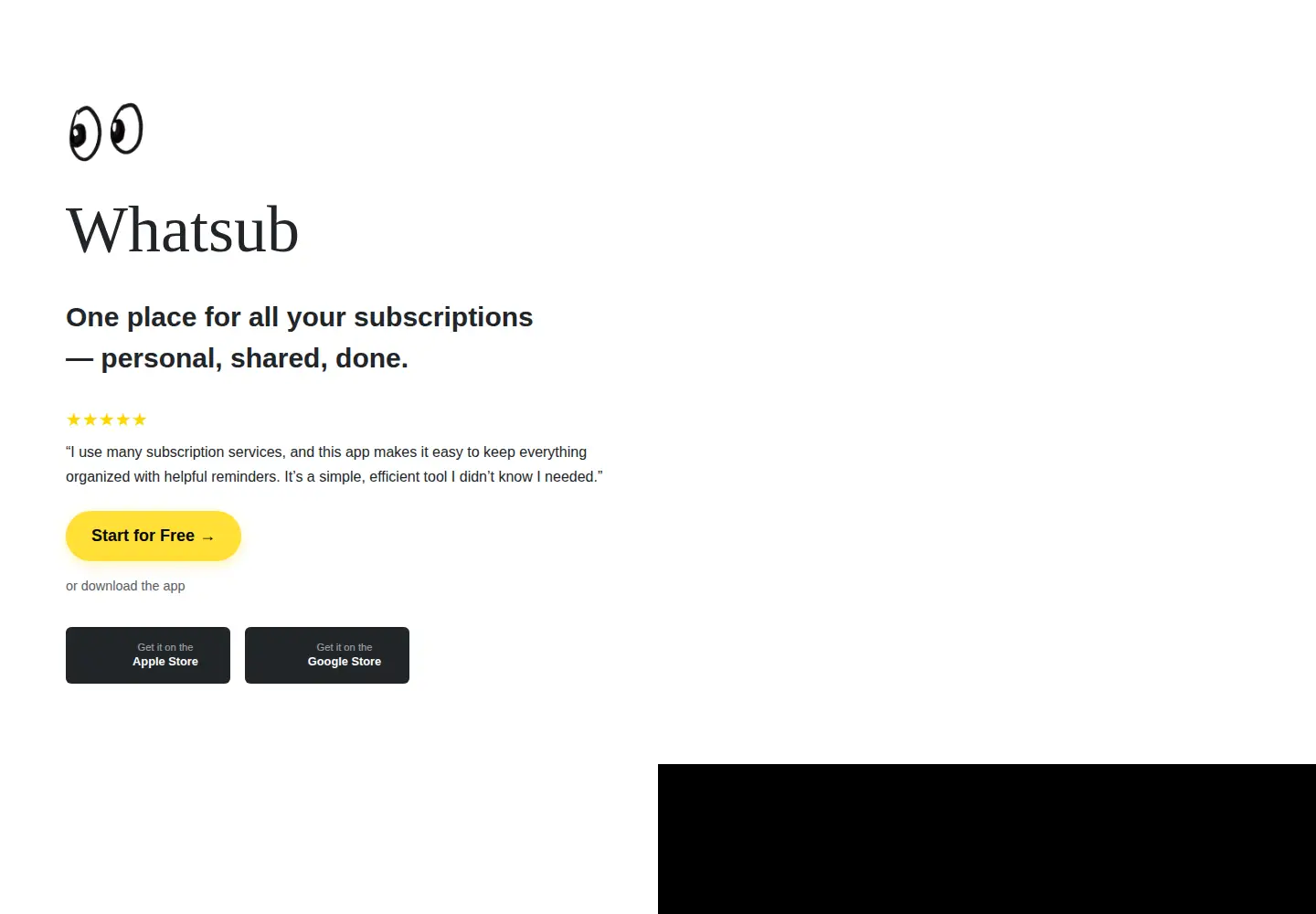 Captured homepage of whatsub.xyz in the current scan