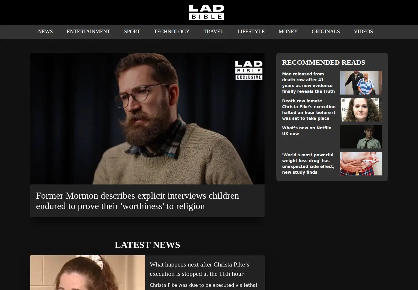 Screenshot of ladbible.com
