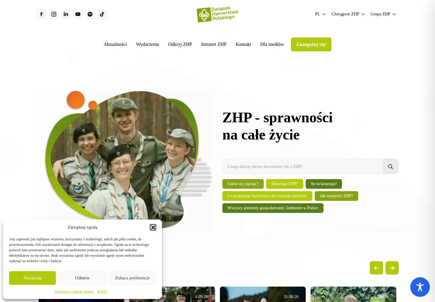 Screenshot of zhp.pl