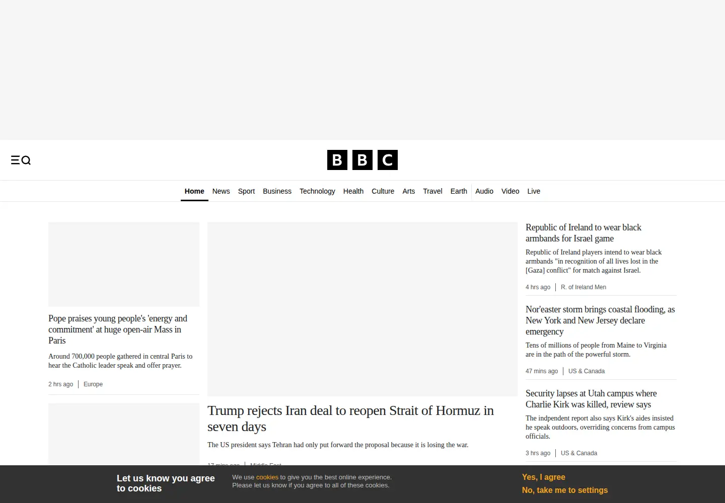 Screenshot of bbc.com
