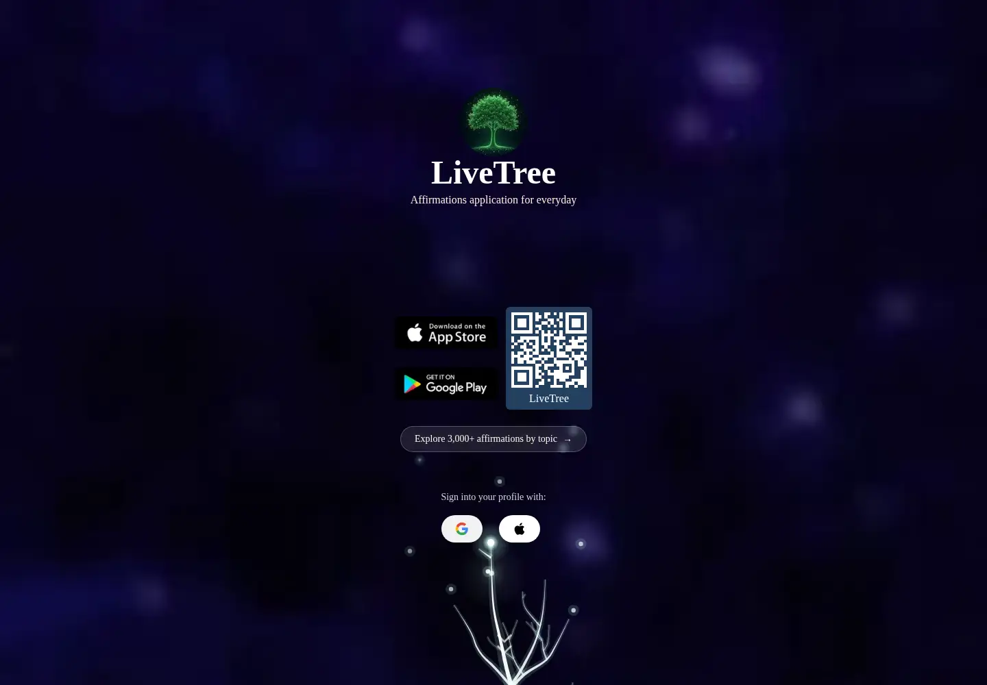 Captured homepage of live-tree.app in the current scan