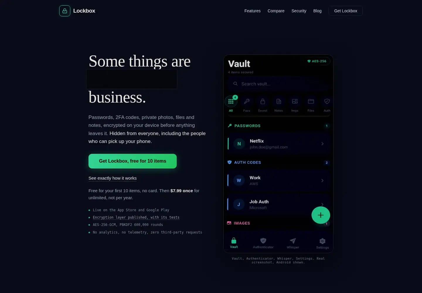 Captured homepage of lockboxnow.app in the current scan